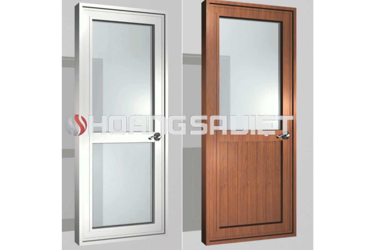 Aluminum and glass doors with various designs