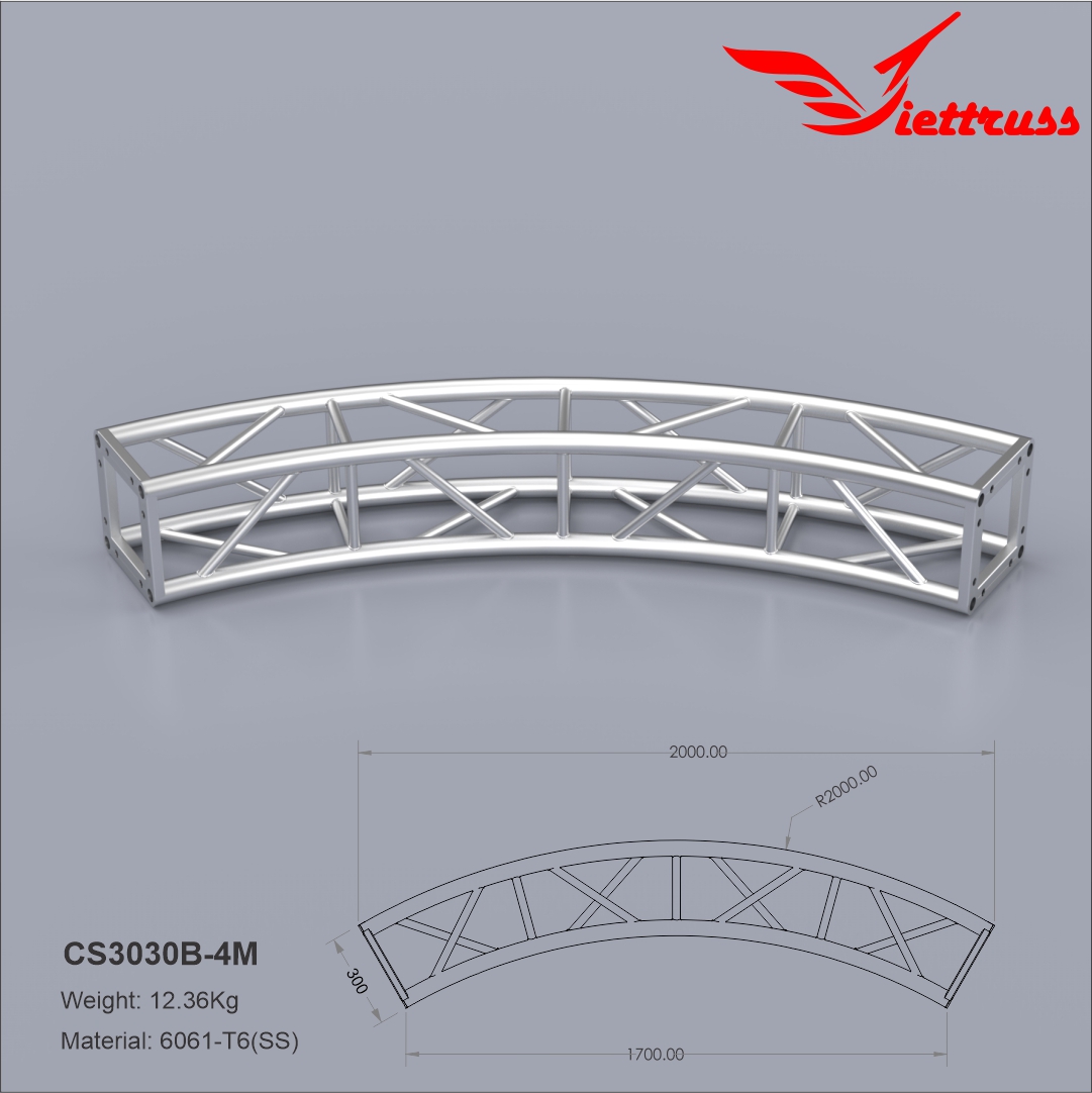 Khung truss cong hợp kim nhôm Khung truss cong hợp kim nhôm