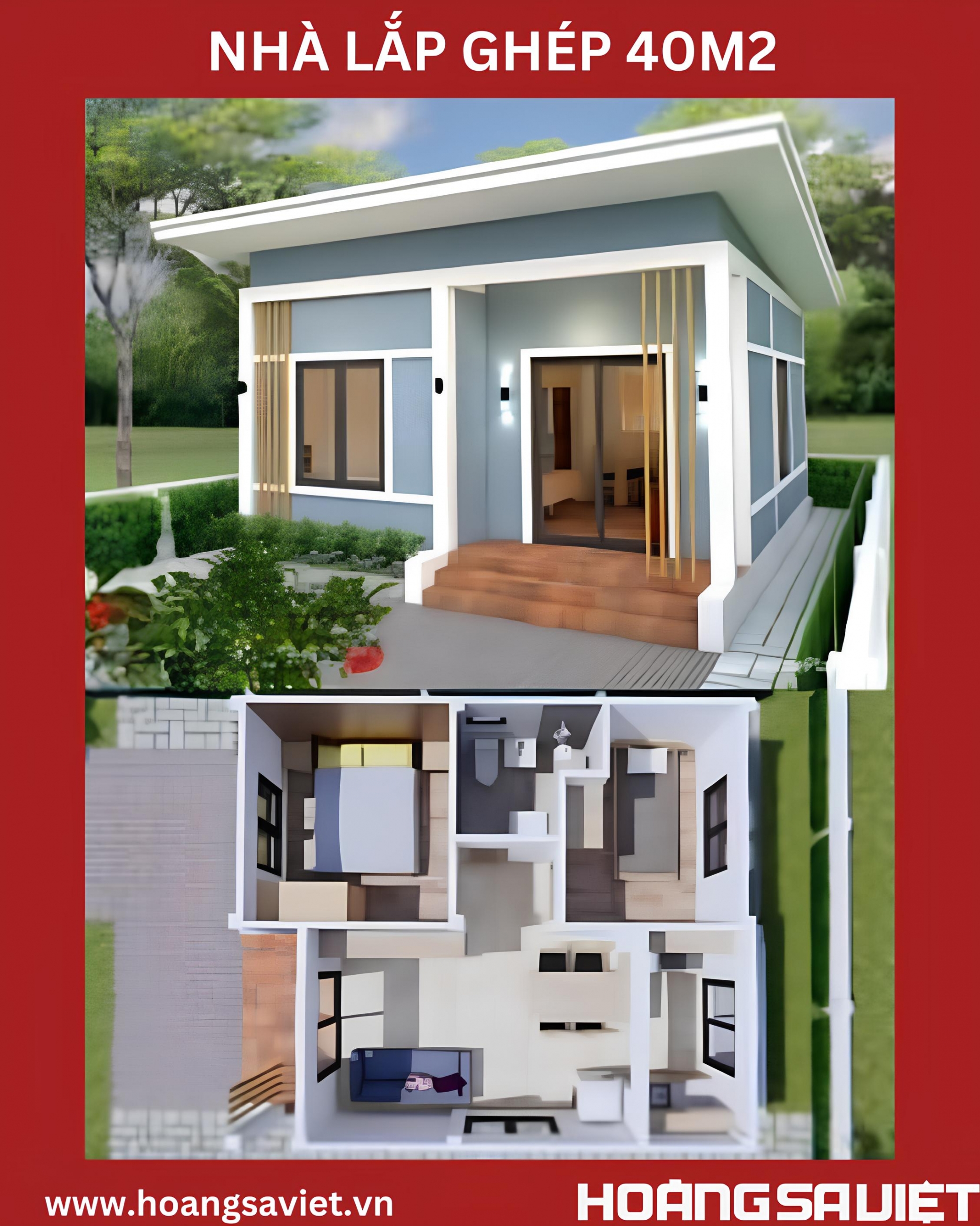 Nhà lắp ghép 40m2