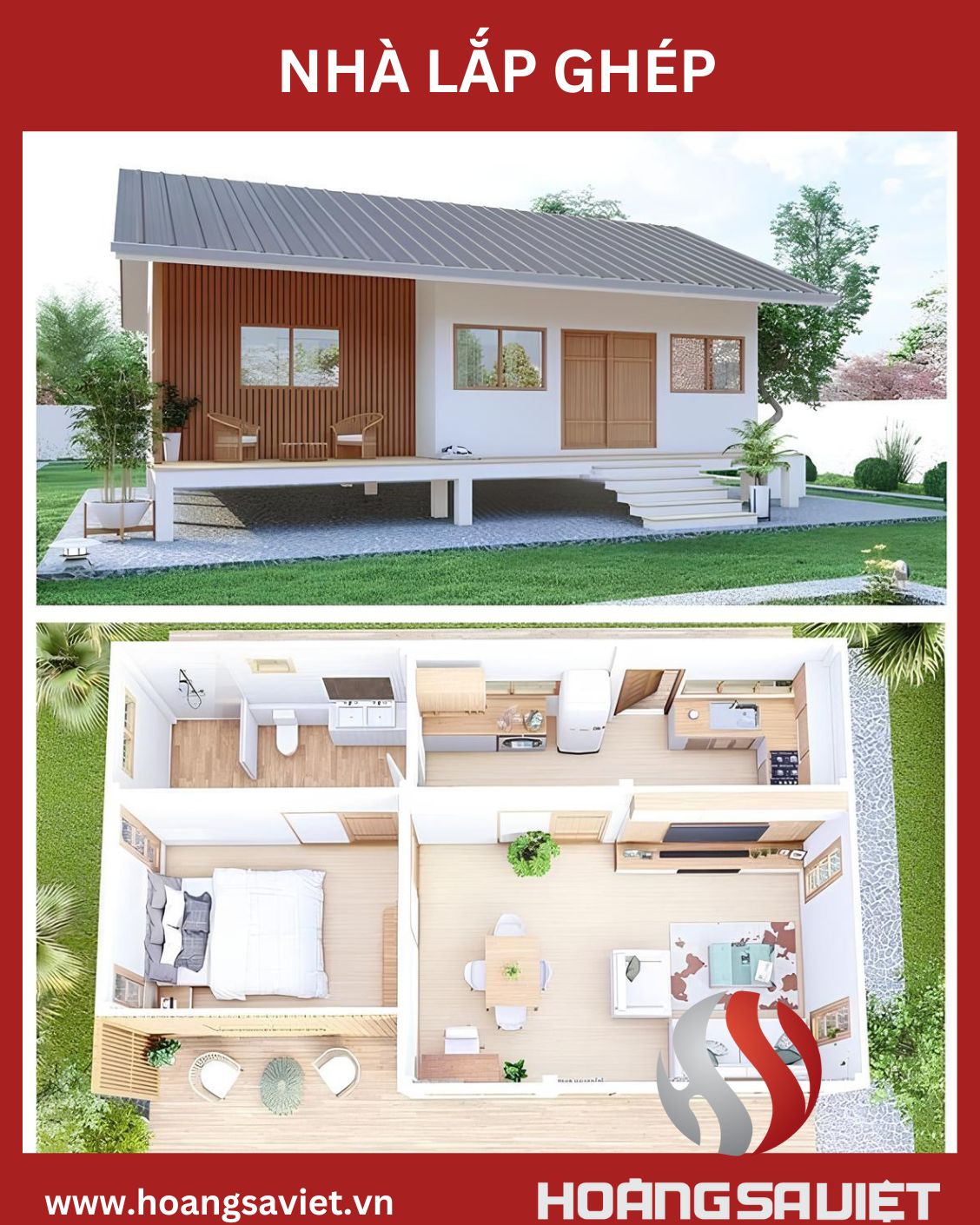 Interior of prefabricated house