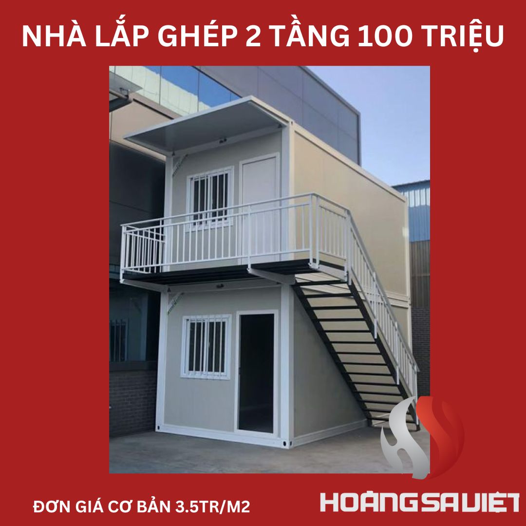 nhà container 2 tầng giá 100 triệu