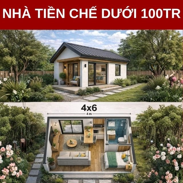nhà tiền chế dưới 100 triệu