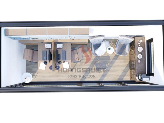 3D Drawings of Container Office Furniture Assembled in Hanoi