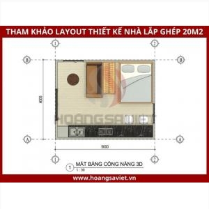 Mẫu Nhà Lắp Ghép 20M2 Tiện Nghi Mẫu Nhà Lắp Ghép 20M2 Tiện Nghi