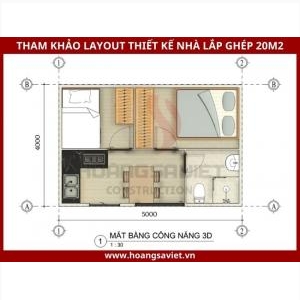 Mẫu Nhà Lắp Ghép 20M2 Tiện Nghi Mẫu Nhà Lắp Ghép 20M2 Tiện Nghi