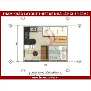 Mẫu Nhà Lắp Ghép 20M2 Tiện Nghi Mẫu Nhà Lắp Ghép 20M2 Tiện Nghi