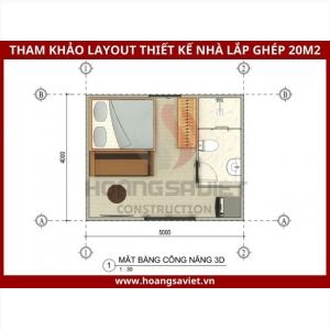 Mẫu Nhà Lắp Ghép 20M2 Tiện Nghi Mẫu Nhà Lắp Ghép 20M2 Tiện Nghi