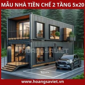 Mẫu Nhà Tiền Chế 2 Tầng 5X20 Sang Trọng Ấn Tượng, Chi Phí Thấp 2025 Mẫu Nhà Tiền Chế 2 Tầng 5X20 Sang Trọng Ấn Tượng, Chi Phí Thấp 2025
